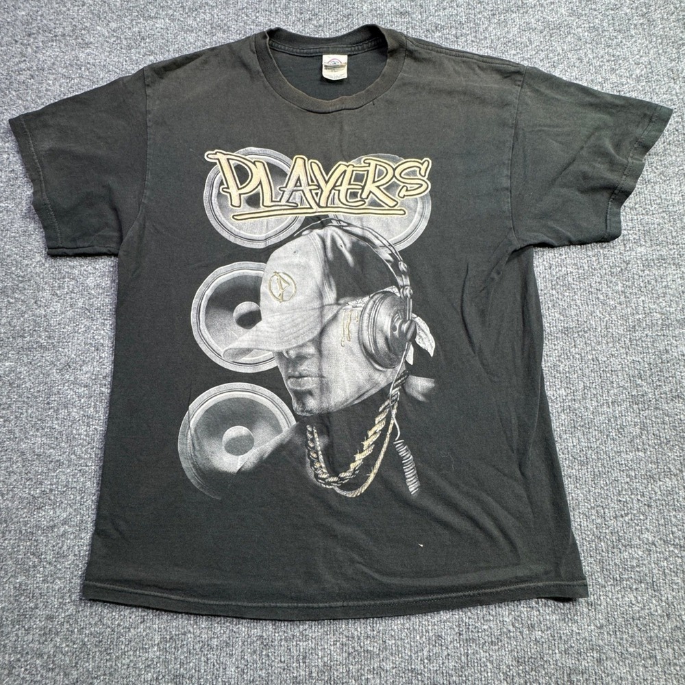 Players  Delta Pro Weight T Shirt Mens L Black Hip Hop Graphic Vintage Y2K‎